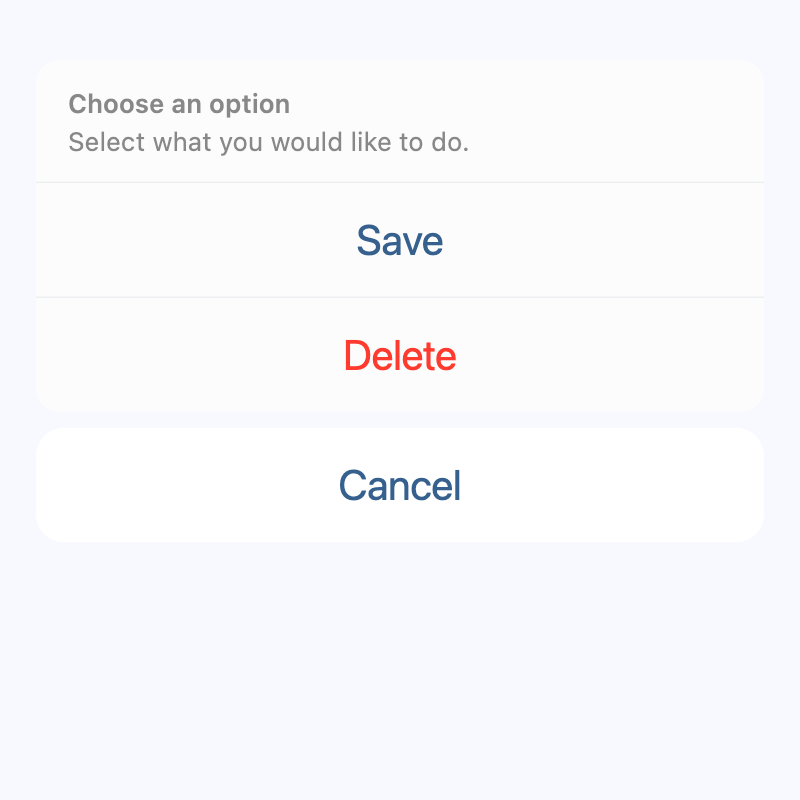 CupertinoActionSheet
