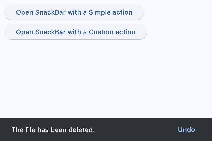 Snack bar with a simple action